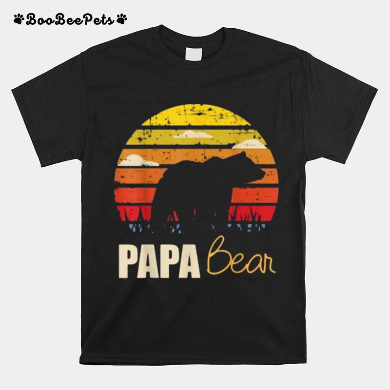 Papa Bear Vintage Sunset T-Shirt