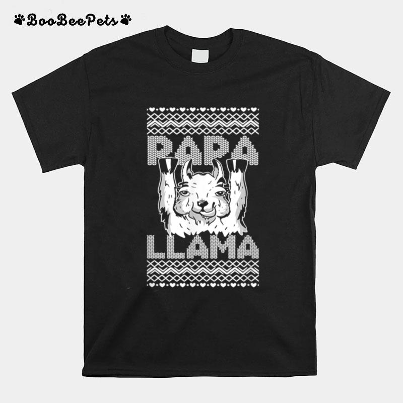Papa Llama Alpaca Daddy Ugly Animal Father T-Shirt