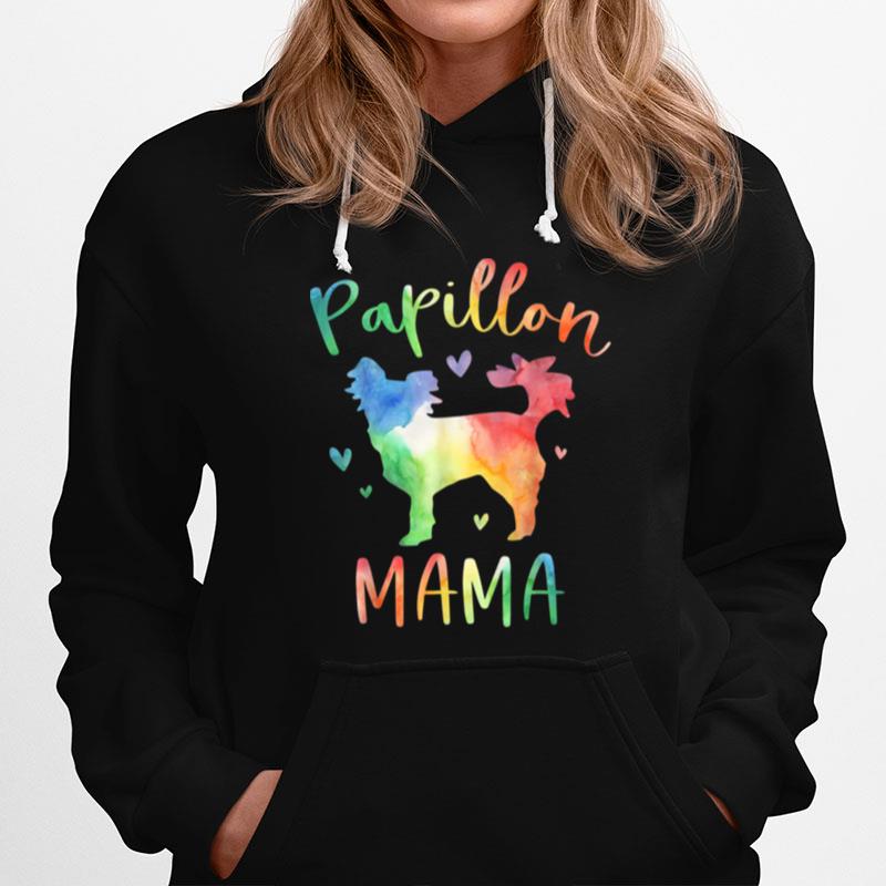 Papillon Mama Colorful Papillon Dog Mom Hoodie