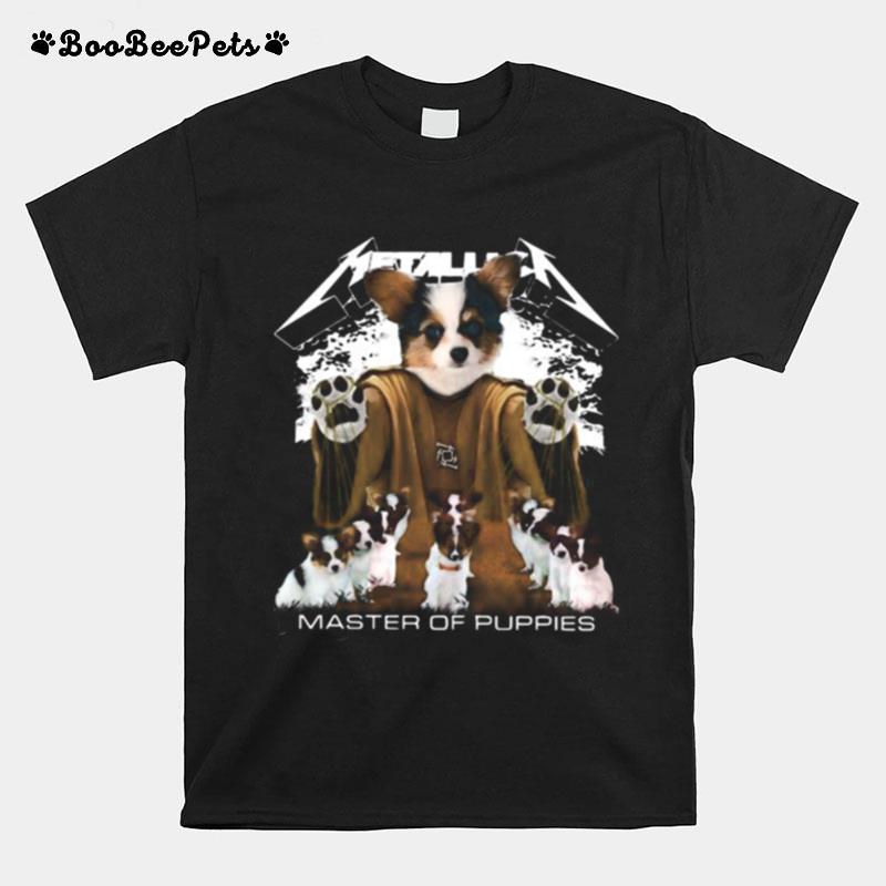 Papillon Puppy Metallica Master Of Puppies T-Shirt