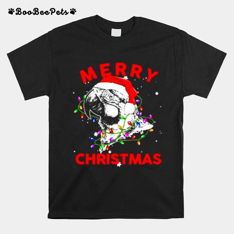 Parrot Santa Lights Merry Christmas T-Shirt