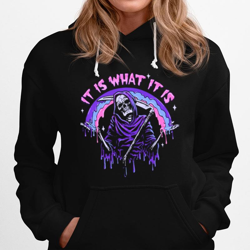 Pastel Goth Death It Is What It Is Grim Reaper Drip Hoodie