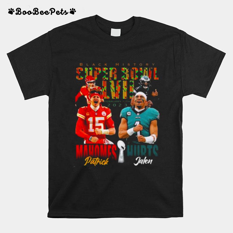 Patrick Mahomes Vs Jalen Hurts Black History Super Bowl Lvii 2023 T-Shirt