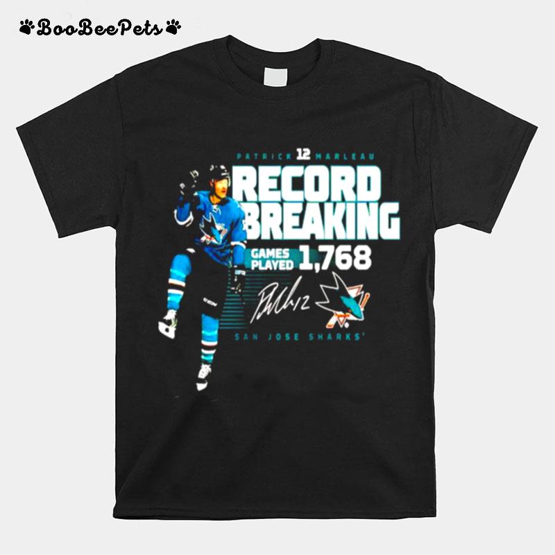 Patrick Marleau Record Breaking 1768 Games Played San Jose Sharks T-Shirt