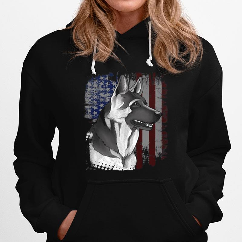 Patriotic American Flag German Shepard Hoodie