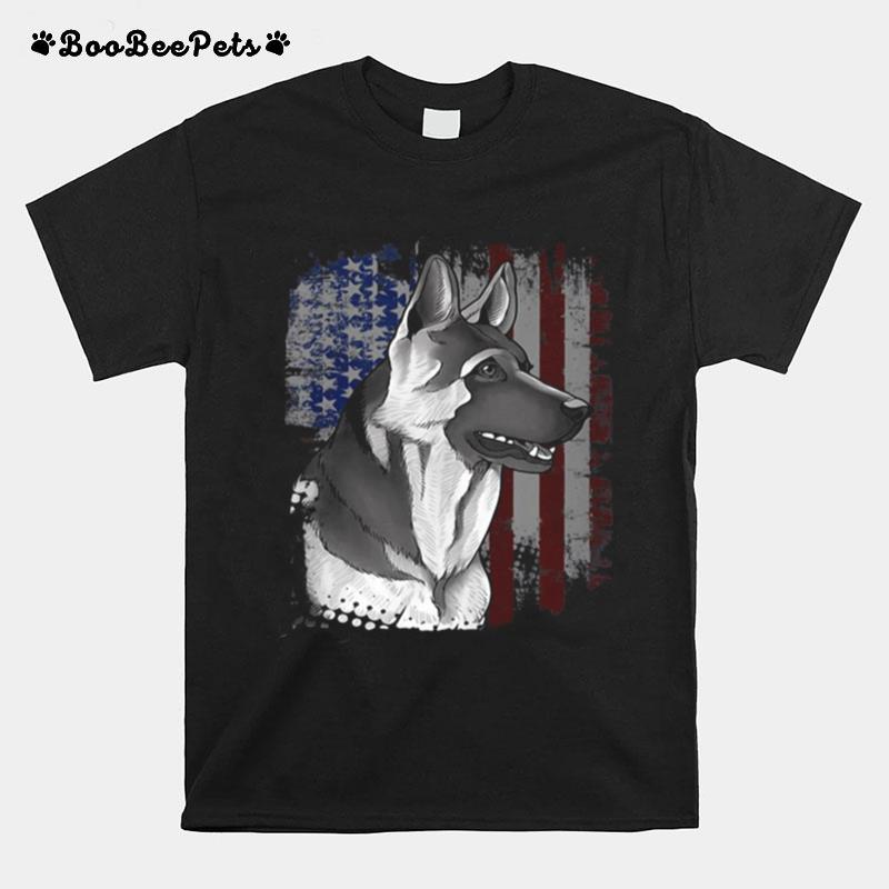 Patriotic American Flag German Shepard T-Shirt