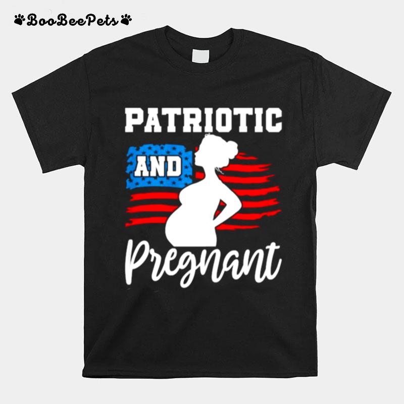 Patriotic And Pregnant Baby Reveal 4Th Of July Pregnancy T-Shirt