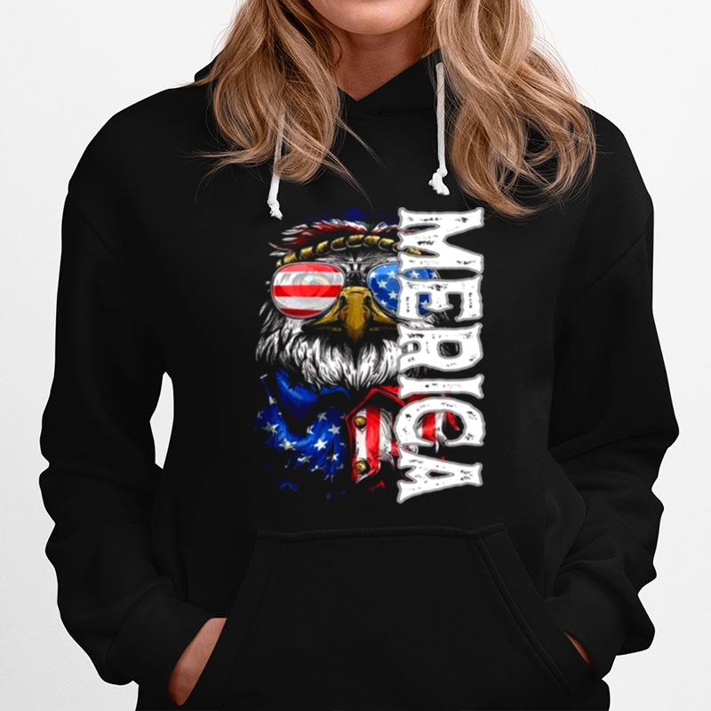 Patriotic Bald Eagle Merica 4Th Of July Merica Eagle Hoodie