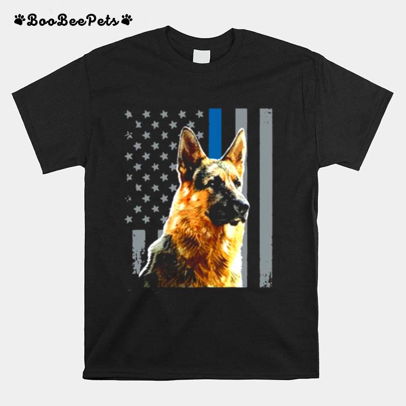 Patriotic Dog German Shepherd American Flag T-Shirt