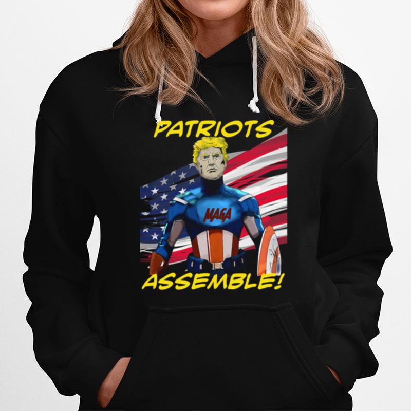 Patriots Assemble Donald Trump Maga American Flag Hoodie