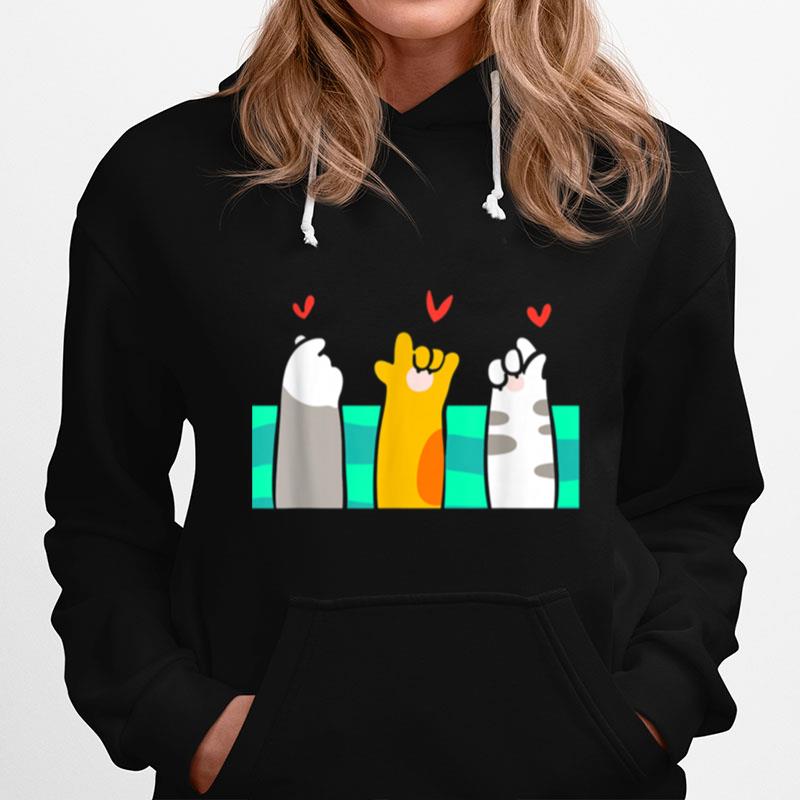 Paw Heart Love Cat Owner Animals Paws Hearts Meow Hoodie