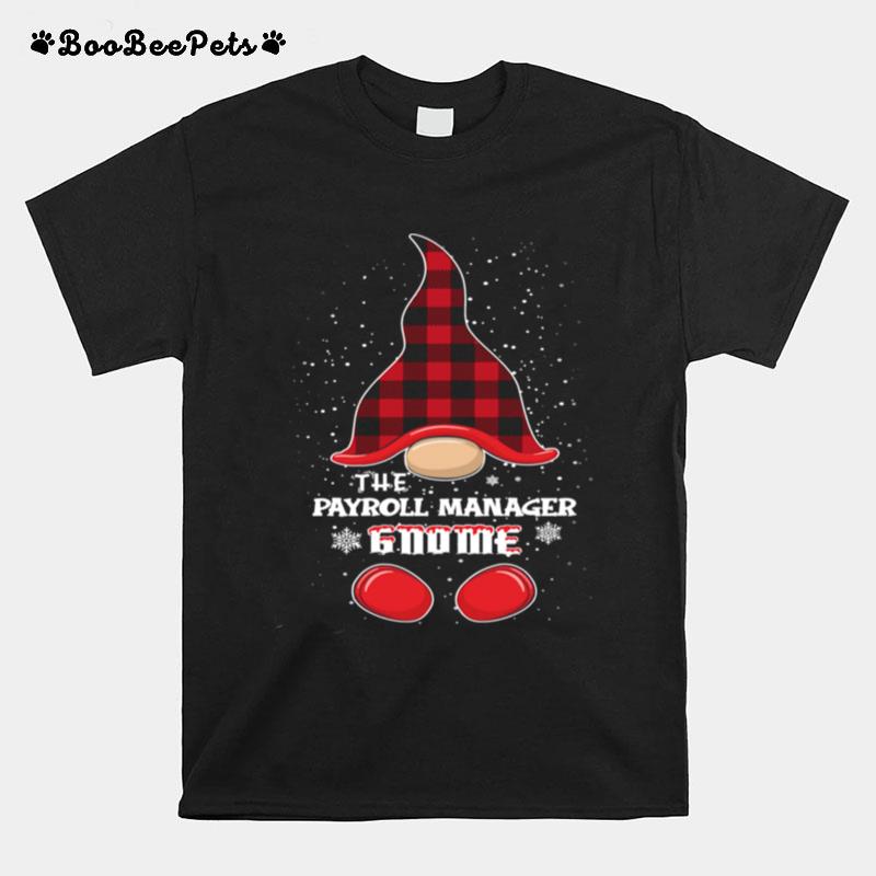 Payroll Manager Gnome Buffalo Plaid Matching Christmas T-Shirt