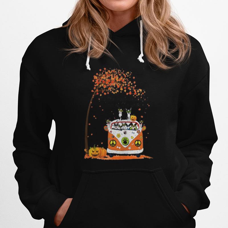 Peace Bus Chihuahua It%E2%80%99S The Most Wonderful Time Of The Year Leaves Tree Pumpkins Hoodie