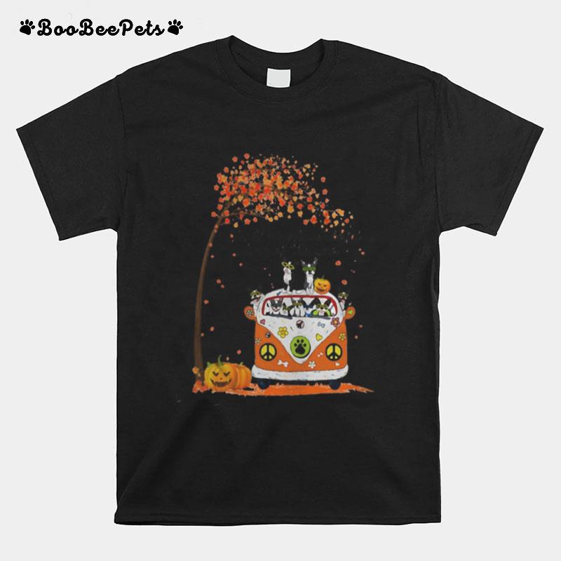 Peace Bus Chihuahua It%E2%80%99S The Most Wonderful Time Of The Year Leaves Tree Pumpkins T-Shirt