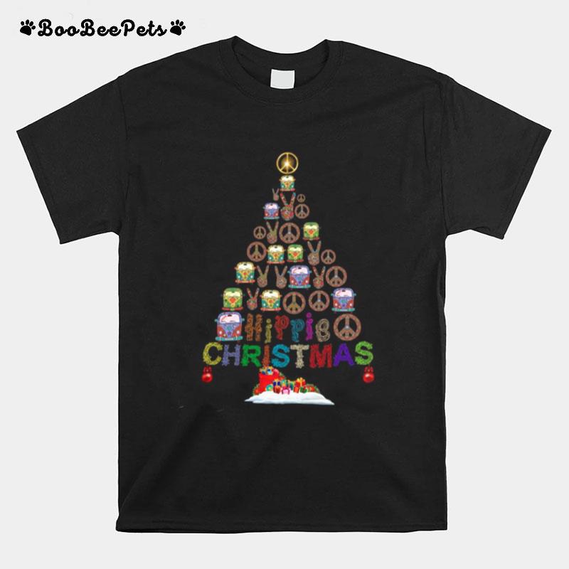 Peace Hippie Bus Christmas Tree T-Shirt