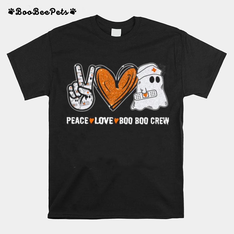 Peace Love Boo Boo Crew Ghost Nurse Halloween T-Shirt