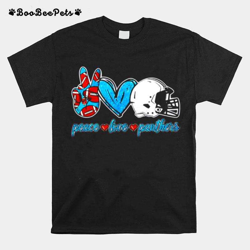 Peace Love Carolina Panthers Football Team T-Shirt