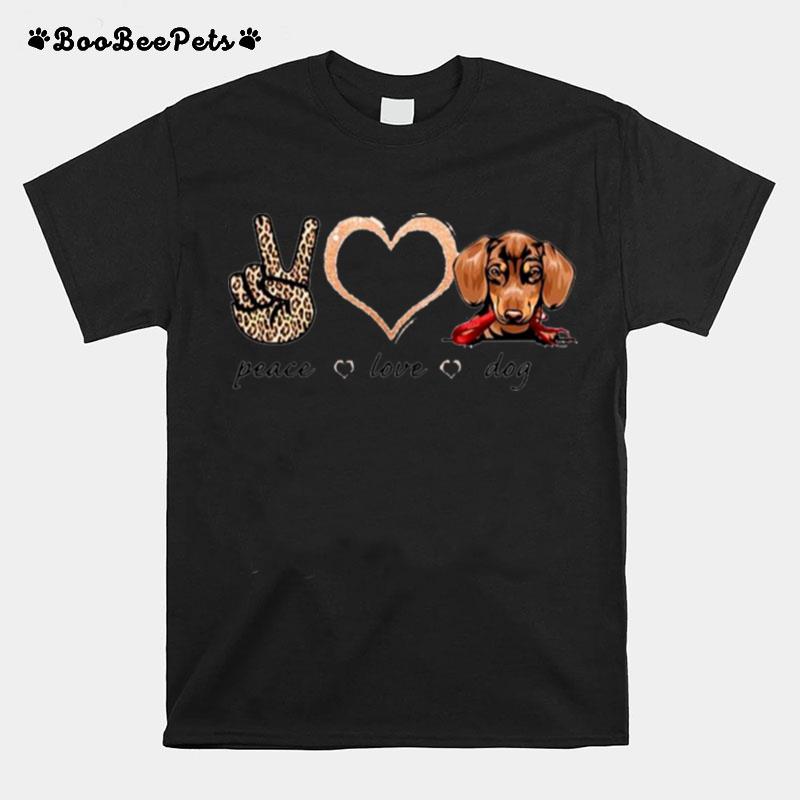 Peace Love Dachshund Dog T-Shirt