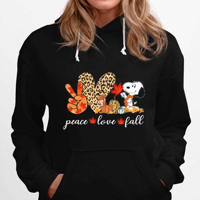 Peace Love Fall Snoopy Leopard Hoodie