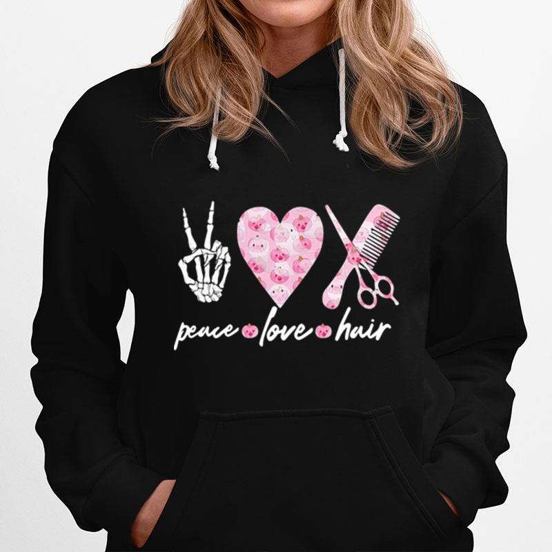 Peace Love Hair Pumpkin Pink Breast Cancer Awareness Hoodie