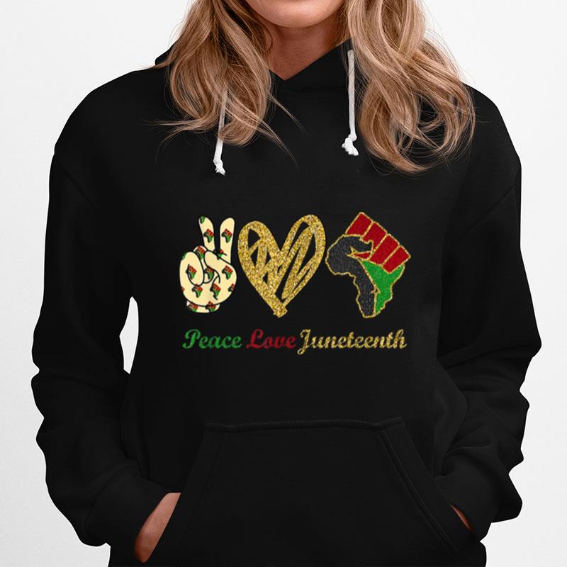 Peace Love Juneteenth Pride Black Girl Black Queen King T B09Zttgzzd Hoodie