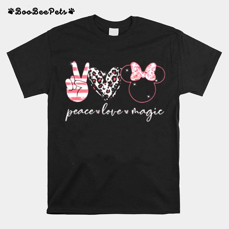Peace Love Magic Mouse Disney Leopard T-Shirt