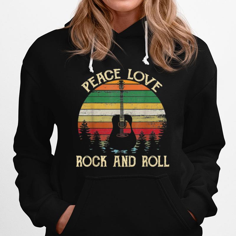 Peace Love Rock And Roll Hoodie