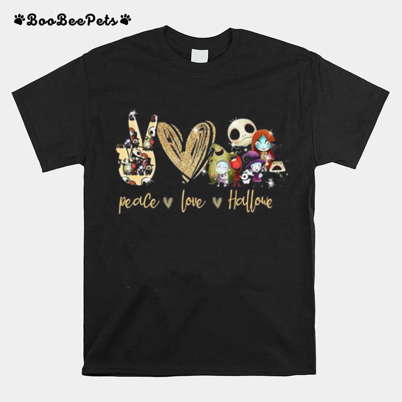 Peace Love Skellington Halloween T-Shirt