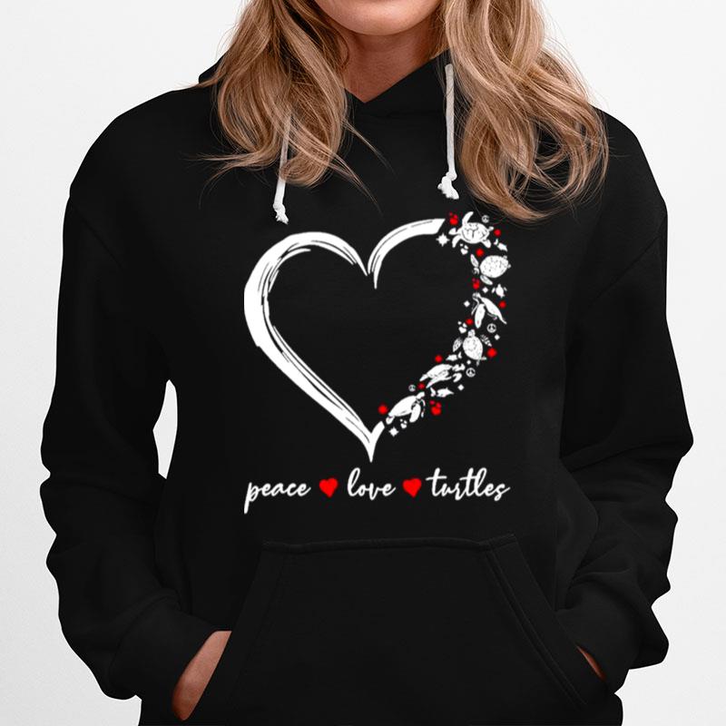 Peace Love Turtles Heart Hoodie