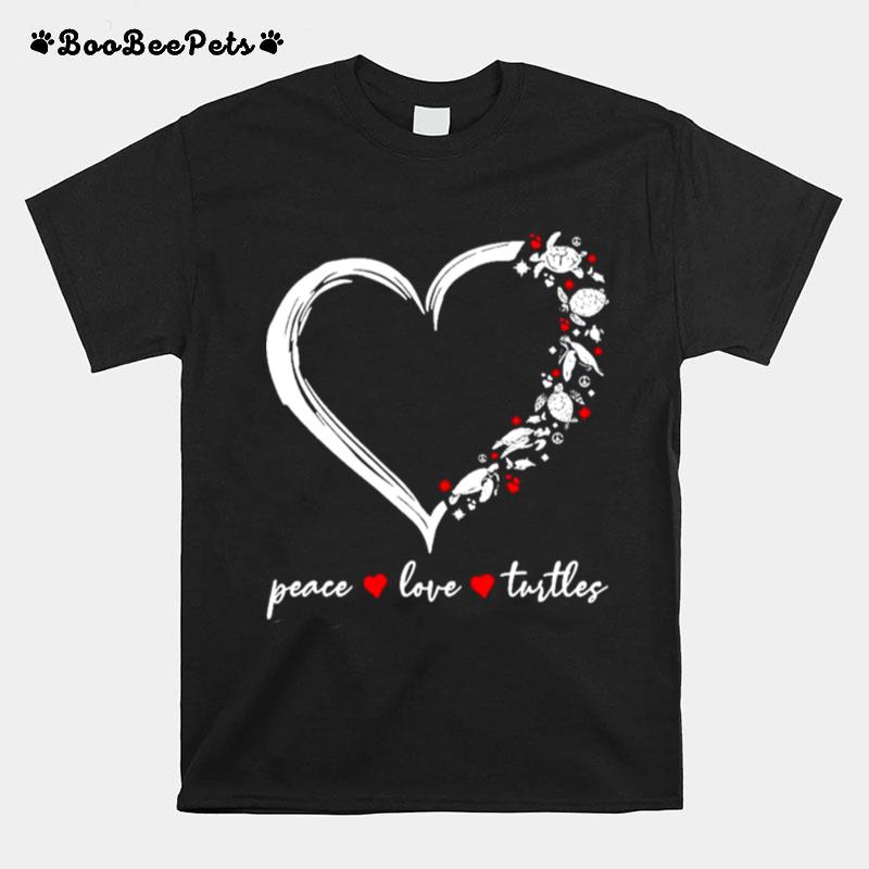 Peace Love Turtles Heart T-Shirt