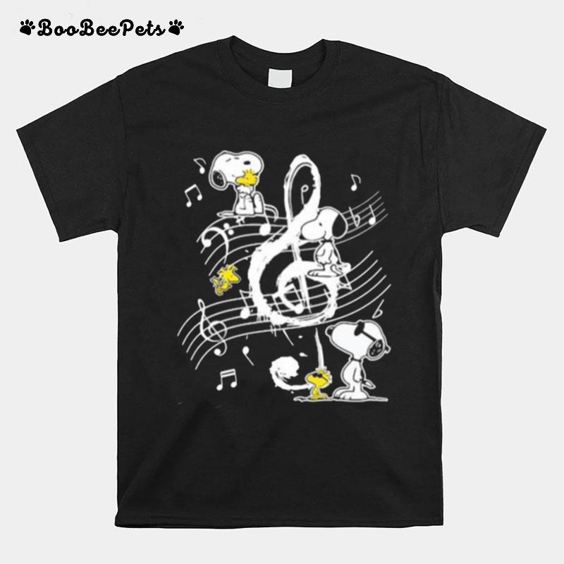 Peanuts Snoopy And Woodstock Music T-Shirt