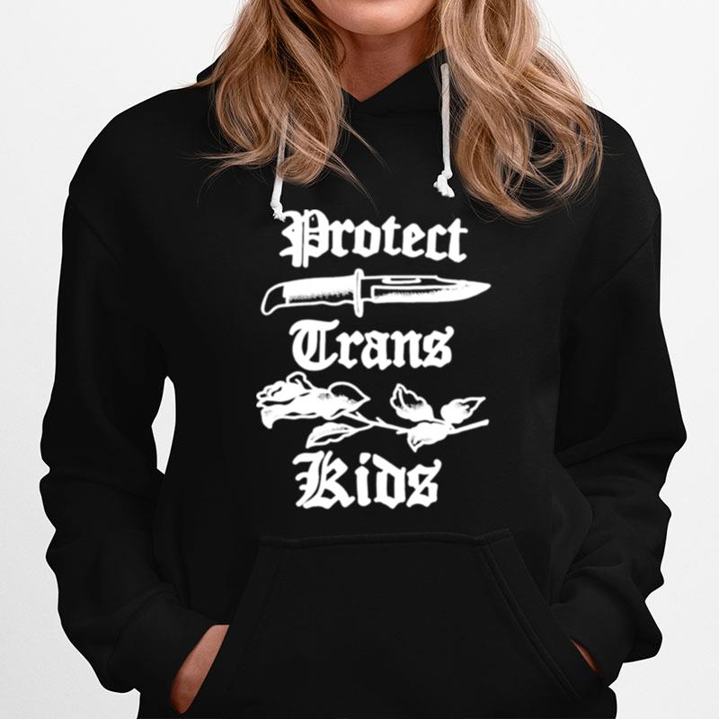 Peggy Flanagan Wearing Protect Trans Kids Hoodie