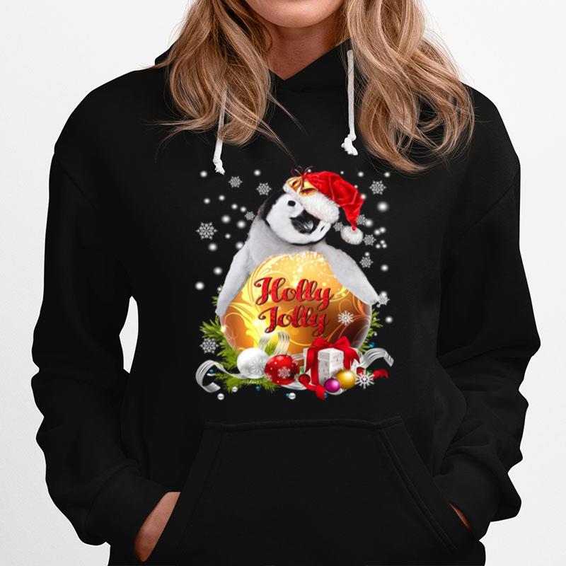 Penguin Santa Holly Jolly Merry Christmas Hoodie