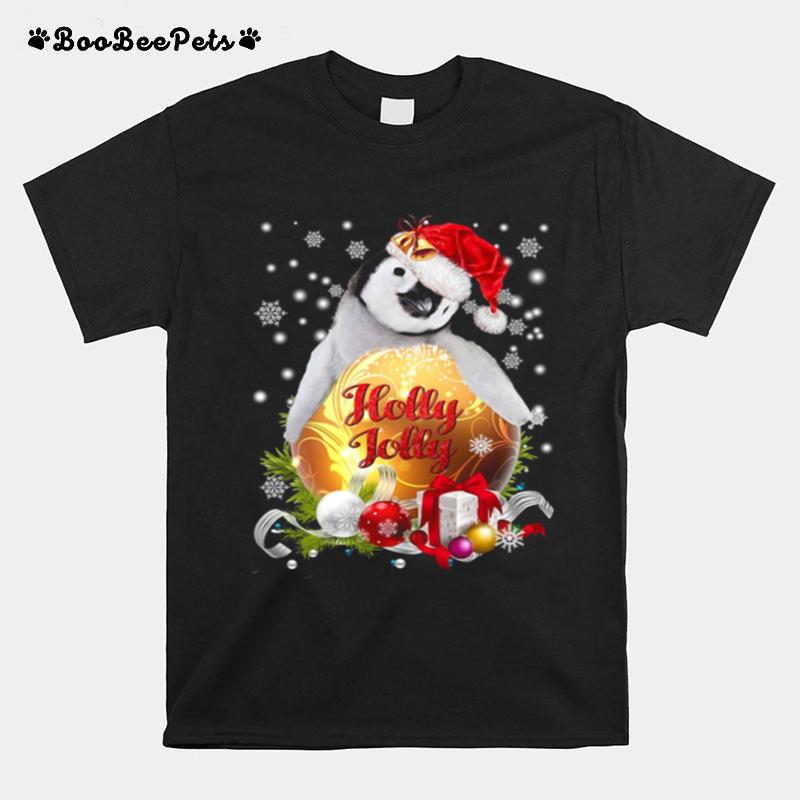 Penguin Santa Holly Jolly Merry Christmas T-Shirt