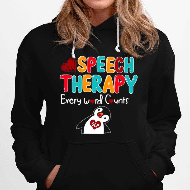 Penguin Speech Therapy Every Word Counts Hoodie