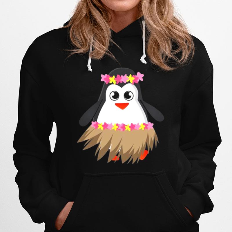 Penguin With Luau Costume Cool Hula Penguin Hoodie