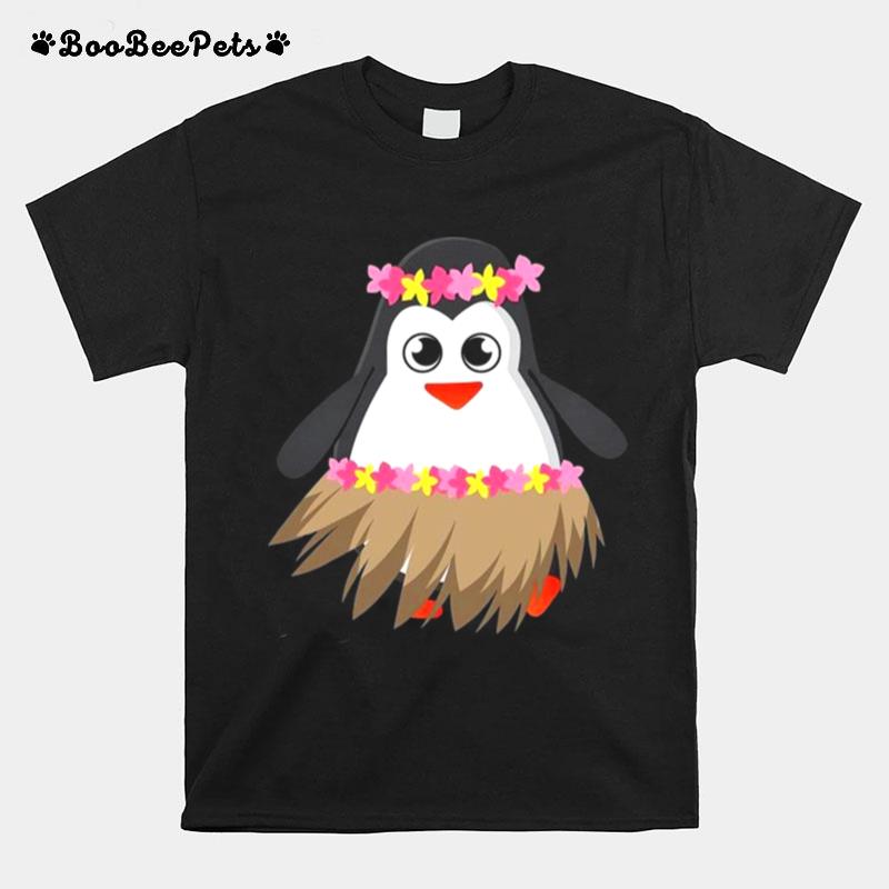 Penguin With Luau Costume Cool Hula Penguin T-Shirt