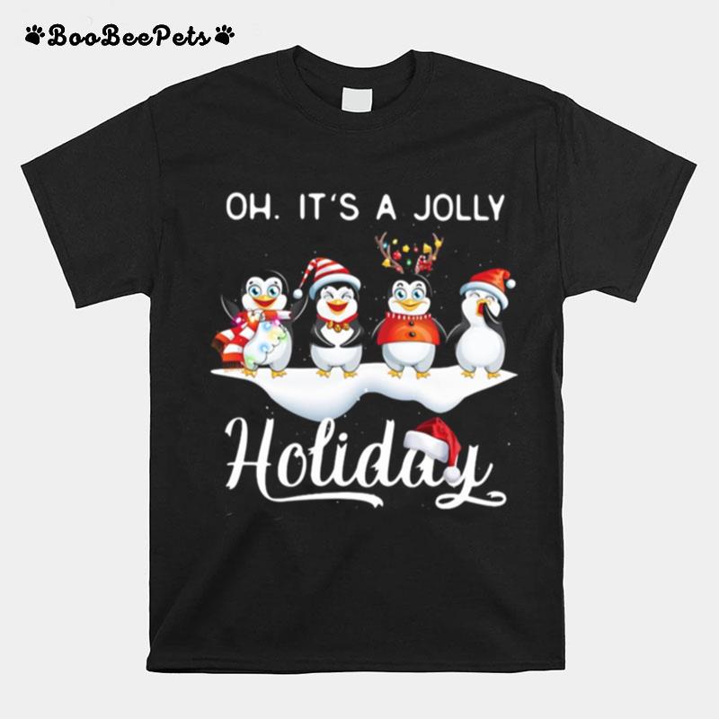 Penguins Oh Its A Jolly Holiday Christmas T-Shirt