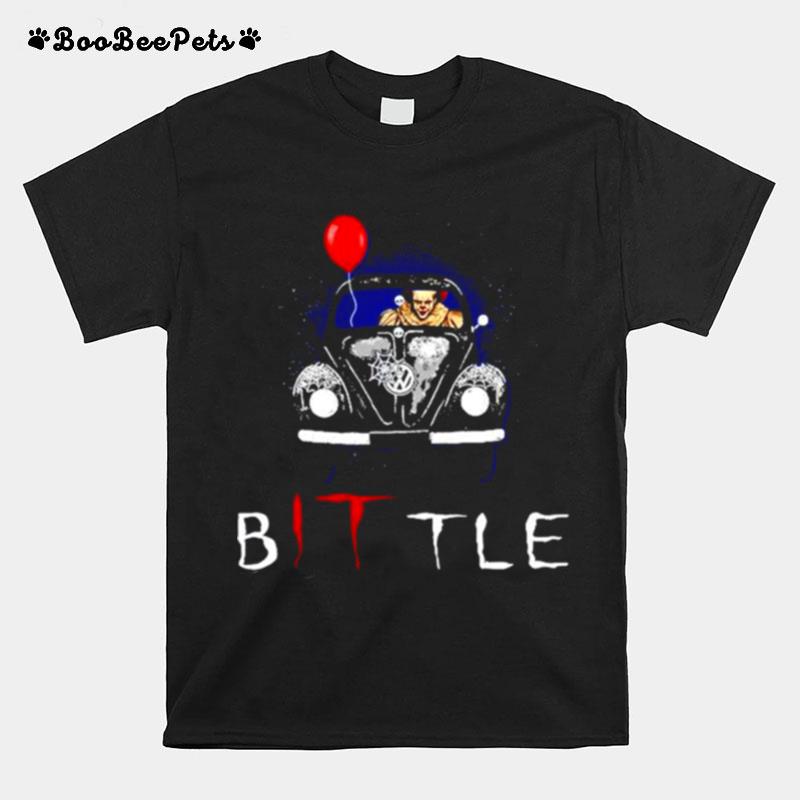 Pennywise Driving Volkswagen Beetle Bittle It Clown T-Shirt