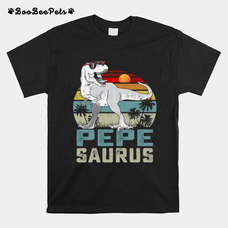 Pepesaurus T Rex Dinosaur Pepe Saurus Fathers Day T-Shirt