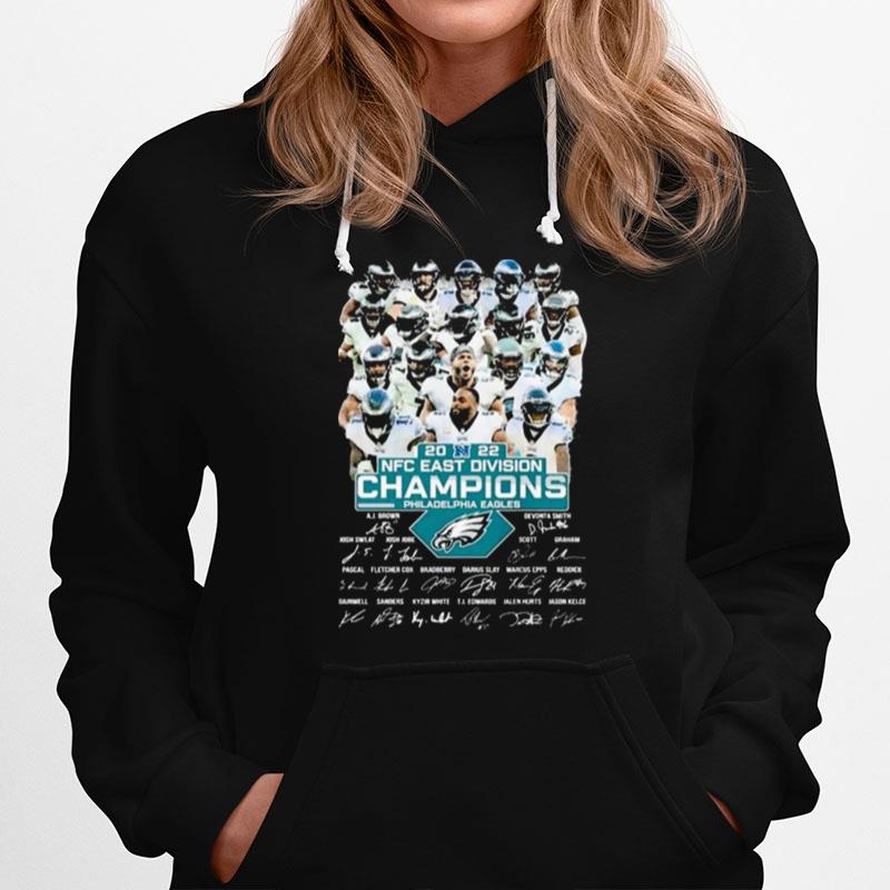 Philadelphia Eagles 2022 Nfc East Division Champions Signatures Hoodie