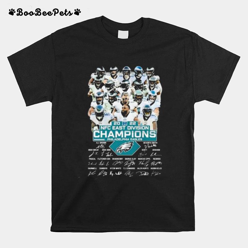 Philadelphia Eagles 2022 Nfc East Division Champions Signatures T-Shirt