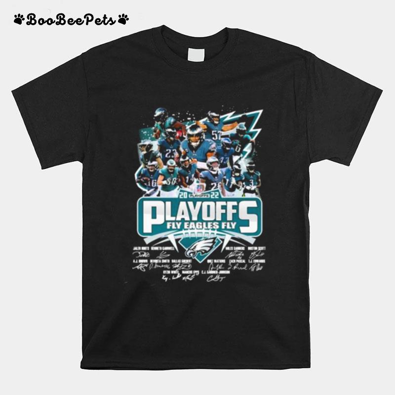 Philadelphia Eagles 2022 Nfl Playoff Fly Eagles Fly Signatures T-Shirt