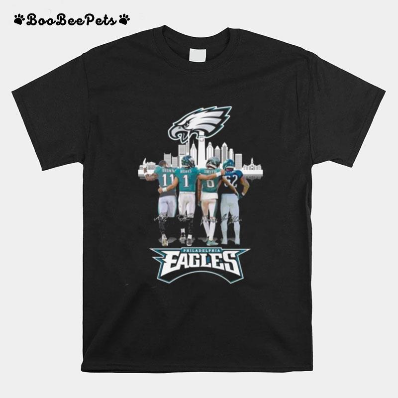 Philadelphia Eagles Brown Hurt Smith Signatures 2023 T-Shirt