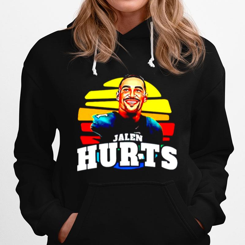 Philadelphia Eagles Jalen Hurts Smiling Retro Fanart Hoodie