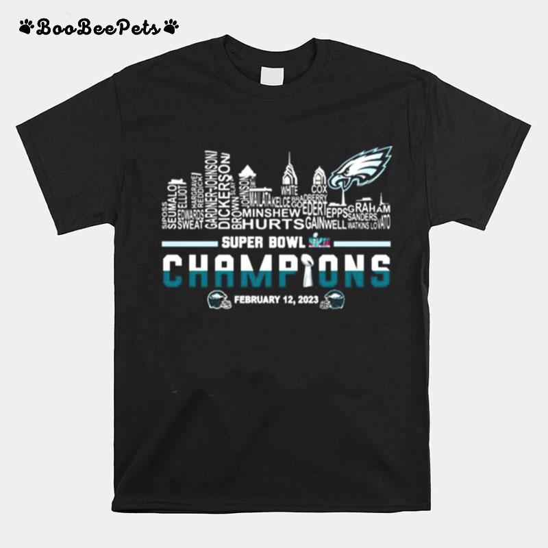 Philadelphia Eagles Players Names Super Bowl Lvi Champions T-Shirt