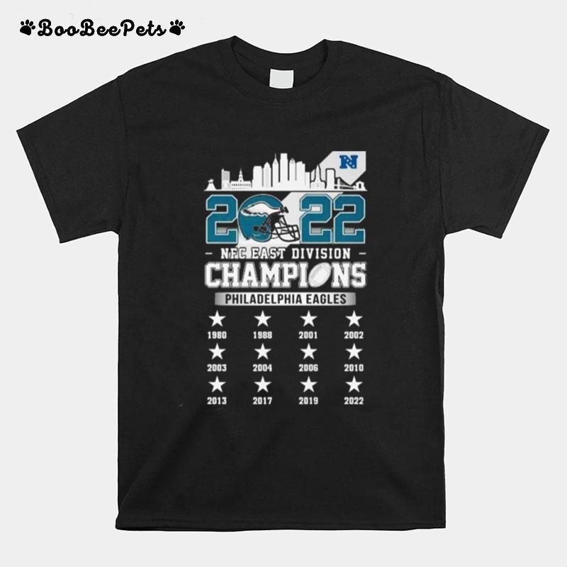 Philadelphia Eagles Skyline 2022 Nfc East Division Champions T-Shirt