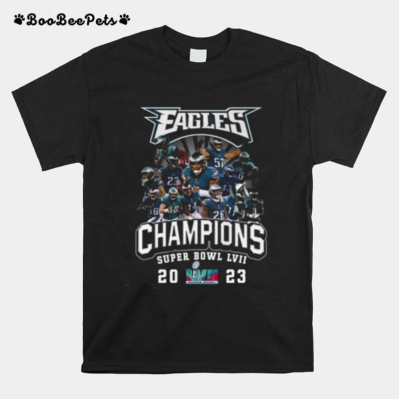 Philadelphia Eagles Team Super Bowl Lvii 2023 Champions T-Shirt