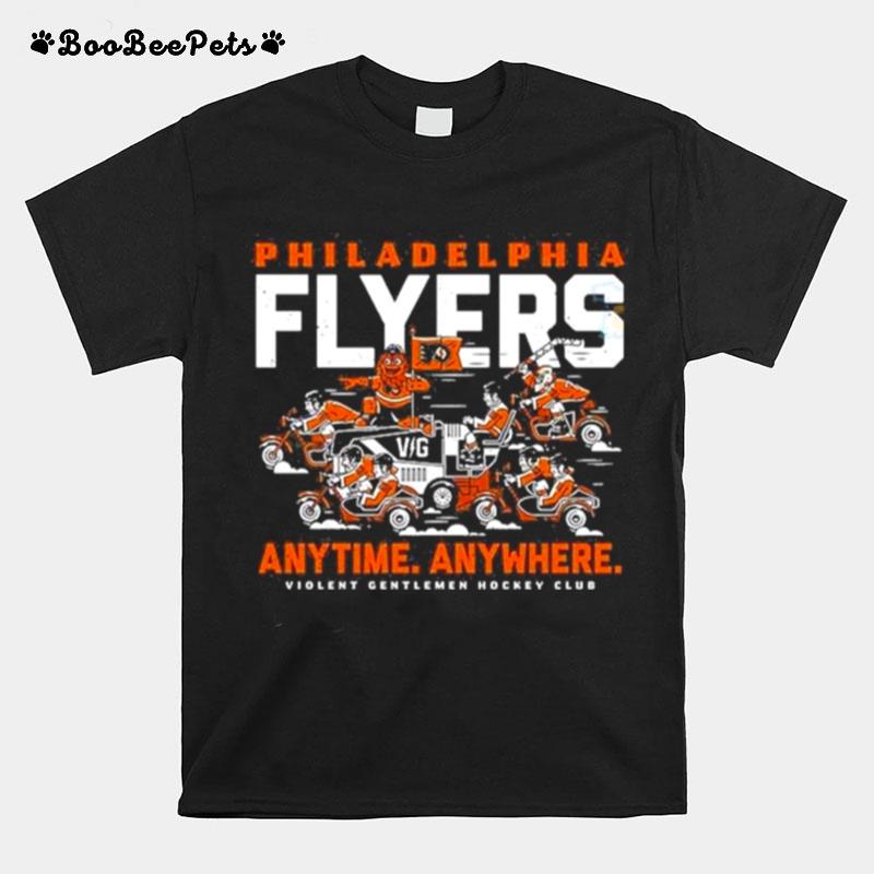 Philadelphia Flyer Anytime Anywhere Violent Gentlemen Hockey Merch T-Shirt