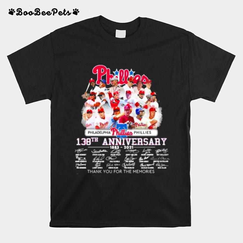 Philadelphia Phillies 138Th Anniversary Thank You For The Memories Signatures T-Shirt